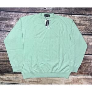 Southampton Cashmere Sweater Mens XL Mint Green V-Neck Pullover NEW